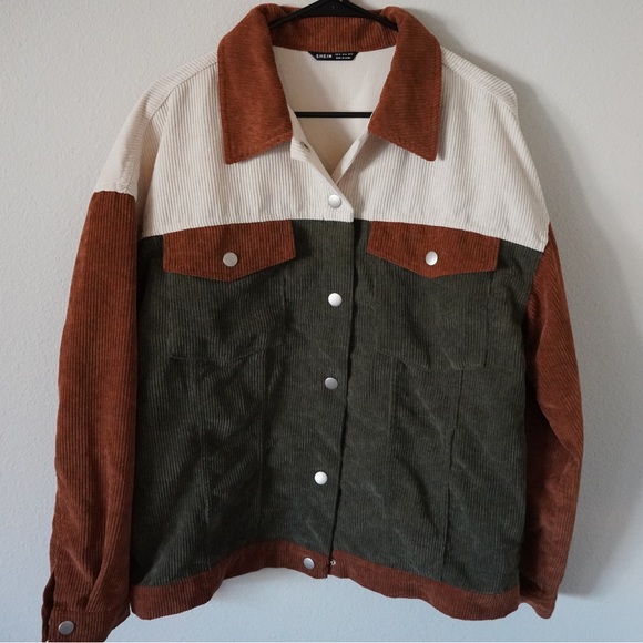 Tops - Corduroy Block Colored Overshirt